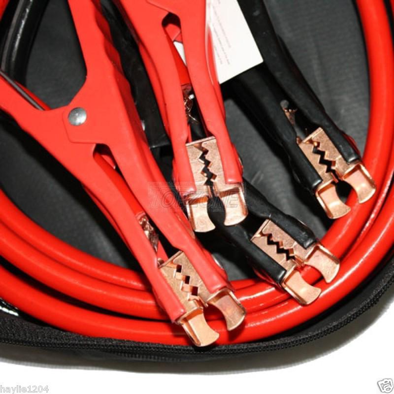 12 feet color coded clamps emergency hd power boost car batteries jumper cable