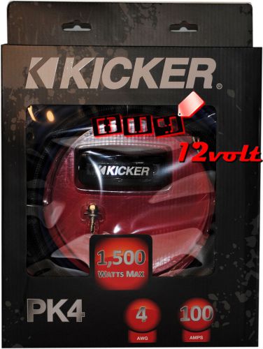Kicker pk4 4-gauge 2-channel p-series full-spec  amplifier power kit 1500w max