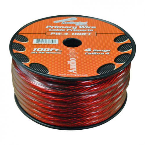 Power wire 4ga 100&#039; red audiopipe pw4100rd wire