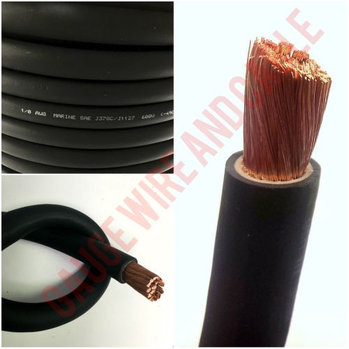 1/0 awg (0 gauge) battery cable black premium pure copper power wire made in usa