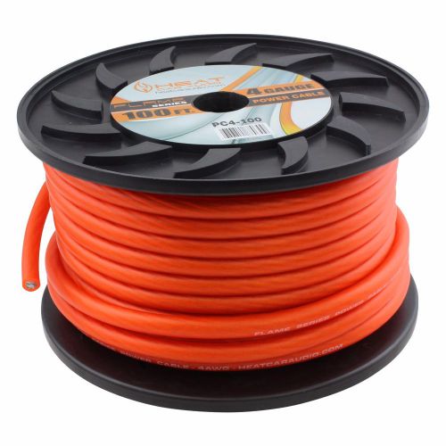 4 gauge awg 100 ft foot car amp power ground wire cable orange pc4-100