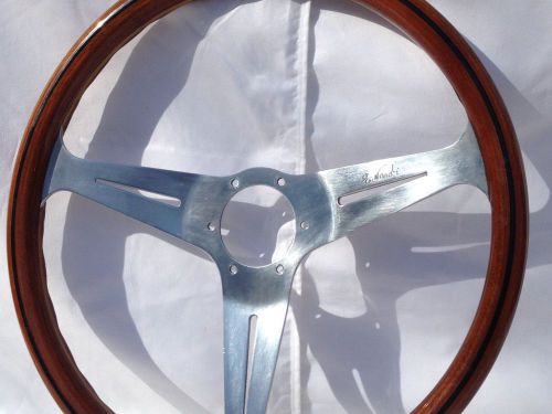 Vintage &#034;nardi&#034; wood steering wheel, dated 10/78, 15 1/4&#034; dia., w. jag. e hub