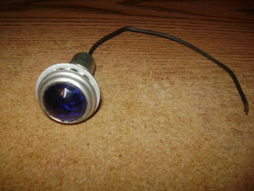 Vintage 1&#034; light indicator dark blue glass dome lens jewel