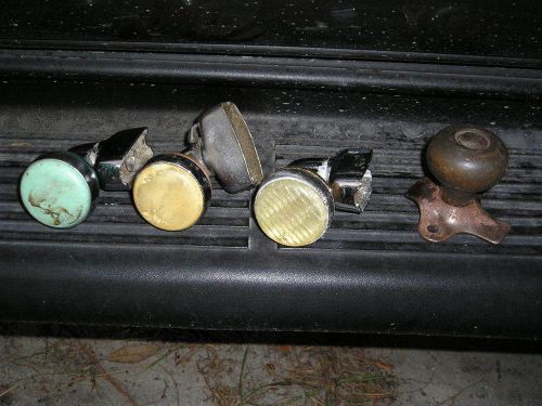 3 vintage hollywood flip down suicide spinners 1 wood steering wheel knob 4 part