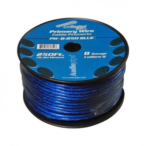 Power wire 8ga 250&#039; blue audiopipe pw8bl wire