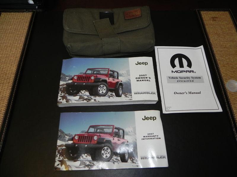 2007 jeep wrangler owners manual with case and supplements