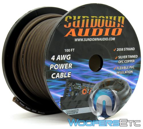 Sundown audio 4 gauge 2058 strands black 100ft pro ofc silver tinned copper wire