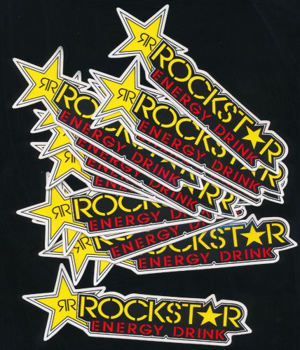 ( 12 ) rockstar energy drink decal die-cut stickers auto motor vehicle