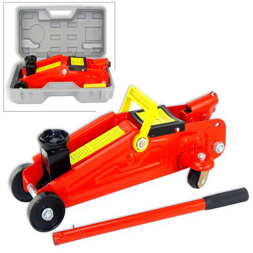2 ton hydraulic floor jack with wheels - blow mold case for car or auto