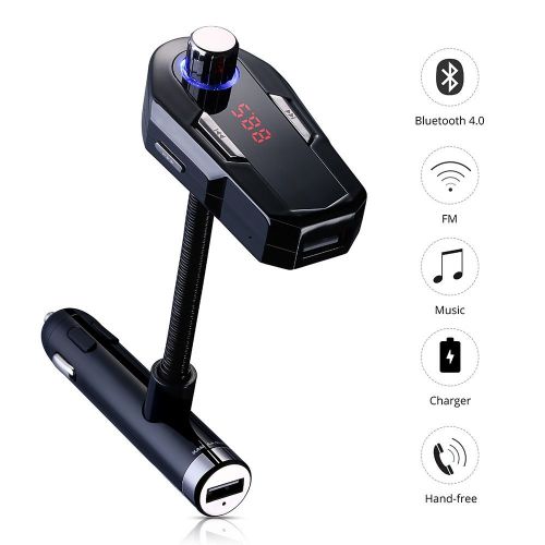 New dual usb car kit charger wireless bluetooth stereo mp3 player fm transmitter