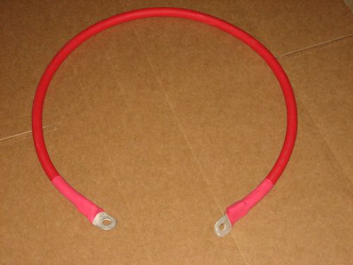 Lugged red 2/0 sgx hi-temp positive engine power cable battery wire with rings