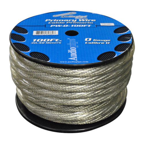 Power wire 0ga. 100&#039; silver audiopipe pw0100sl wire