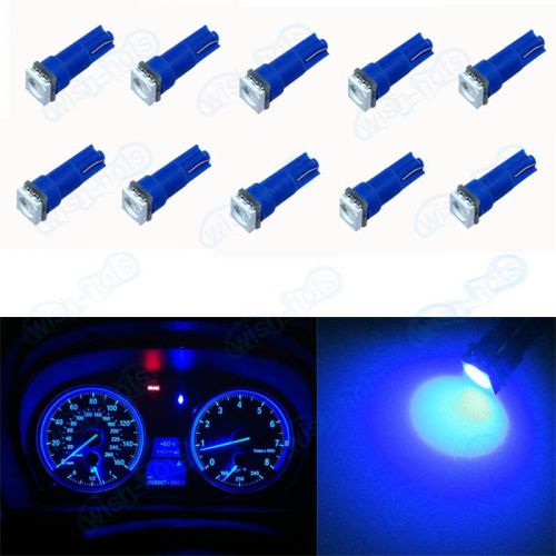 Nice 10pcs t5 37 73 74 instrument gauge dash blue led bulb light for ford vl
