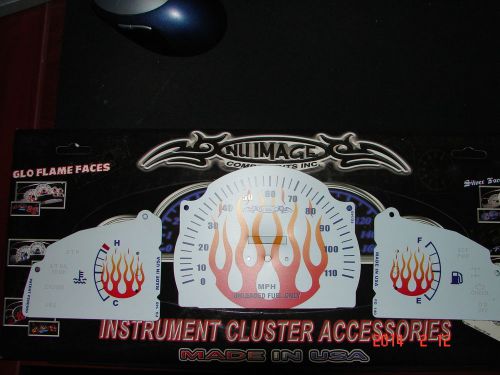 Nu image 1995-2001 toyota tacoma (w/o tach - 110mph)  red flame gauge set bl143