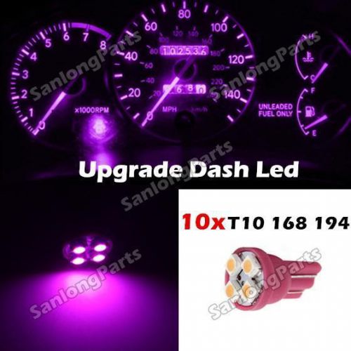 10x pink t10 194 2825 168 wedge gauge cluster instrument panel  led bulbs