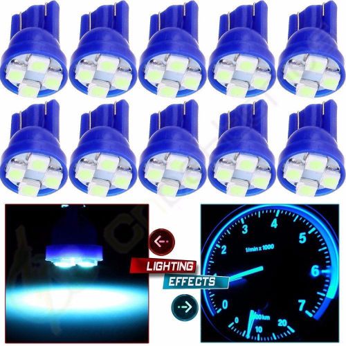 100x t10 wedge ice blue 4-smd led dashboard lights w5w  2825 gauge cluster bulbs