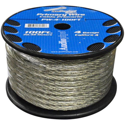 Power wire 4ga 100&#039; silver audiopipe pw4100sl wire