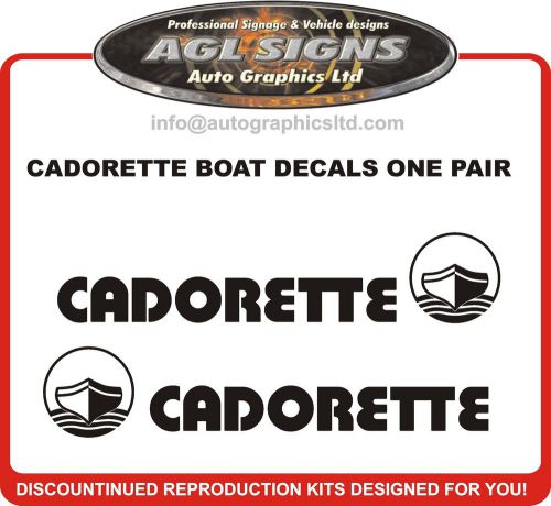 Cadorette replacement boat decals one pair , reproduction