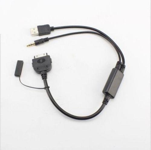 Bmw usb 3.5mm aux audio cable adapter input connector for ipod mini iphone 4 4s