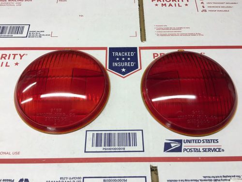 Nos? pair vintage unity 9165 red glass lens tail light lamp auto antique truck