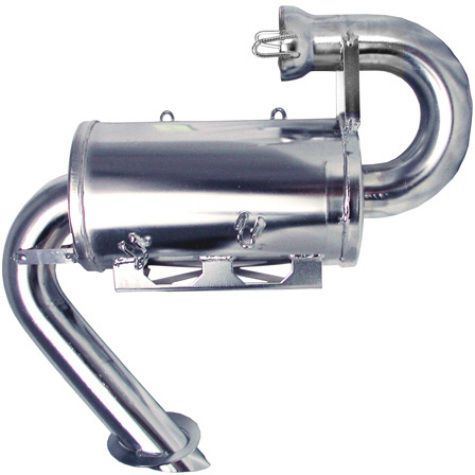 Sno stuff - 331-202 - rumble pack single canister silencer` nickel/chrome plated