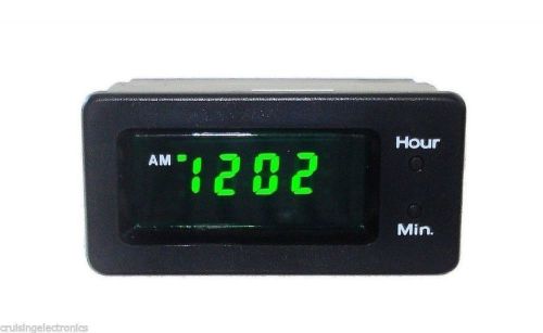 Car clock 12 volt led digital dash panel  mount, 12v, 12 hour, lq1200l