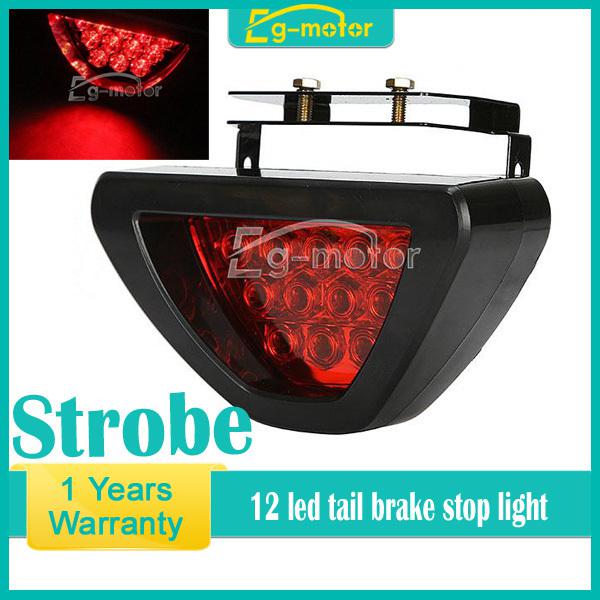 Universal triangle auto 12 led car third 3rd stop brake tail light red 12v lamp